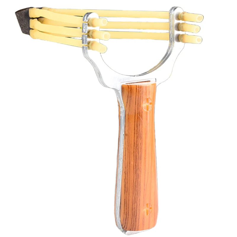 2-color Metal Slingshot Powerful Three Strand Card Ball Catapult Outdoor Hunting Practice Shooting Accessories Sling Shot Set