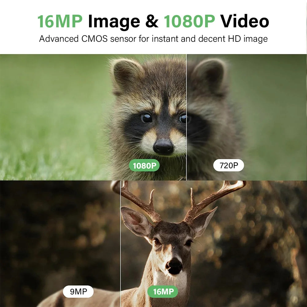 Hunting Trail Camera 16MP 1080P 940nm Infrared Night Vision Motion Activated Trigger Security Cam Outdoor Wildlife Photo Traps