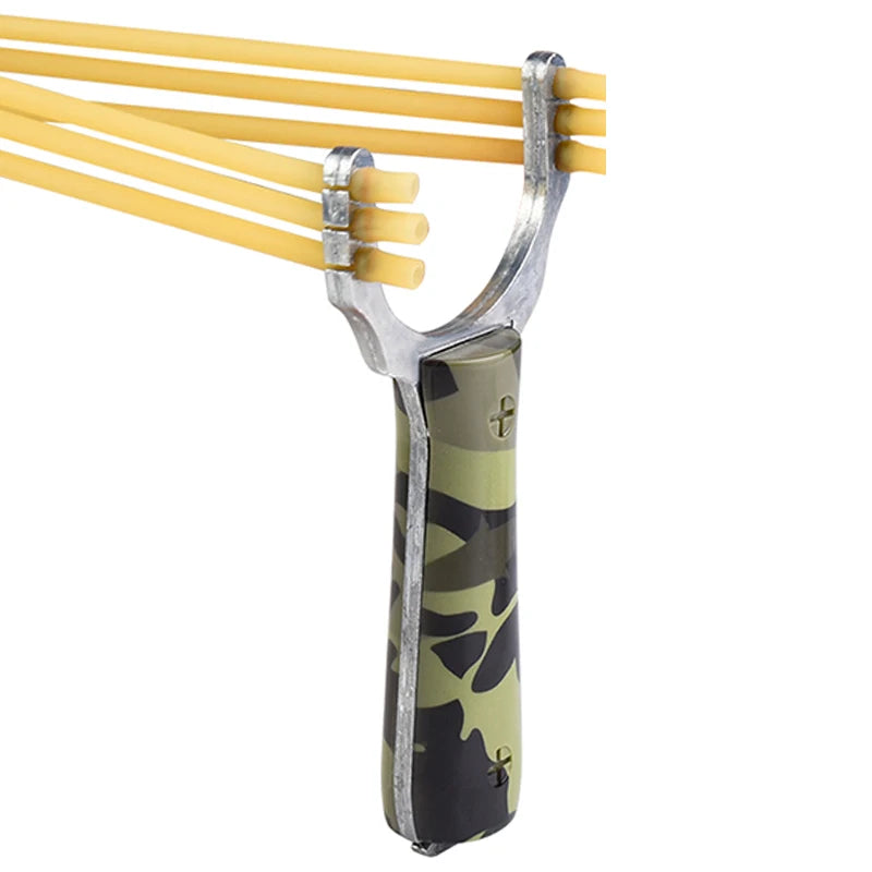 2-color Metal Slingshot Powerful Three Strand Card Ball Catapult Outdoor Hunting Practice Shooting Accessories Sling Shot Set