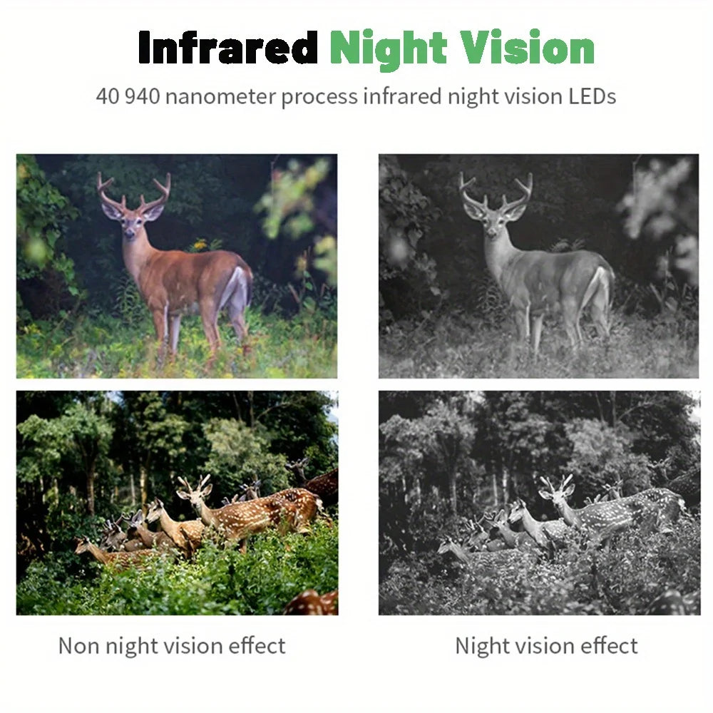 Hunting Trail Camera 16MP 1080P 940nm Infrared Night Vision Motion Activated Trigger Security Cam Outdoor Wildlife Photo Traps