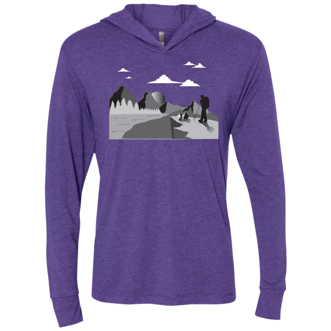 NL6021 Next Level Unisex Triblend LS Hooded T-Shirt Hiking