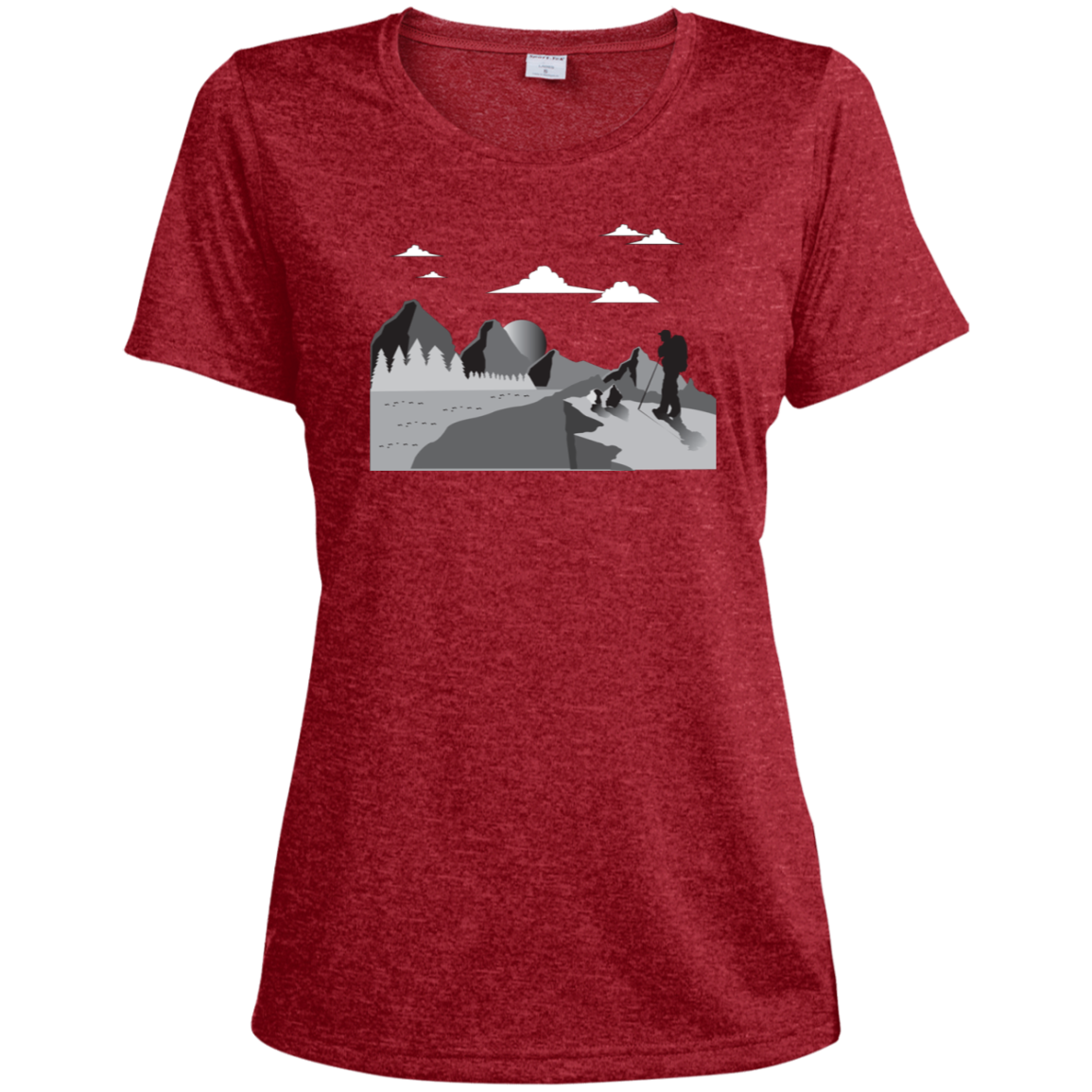 LST360 Sport-Tek Ladies' Heather Dri-Fit Moisture-Wicking T-Shirt Hiking