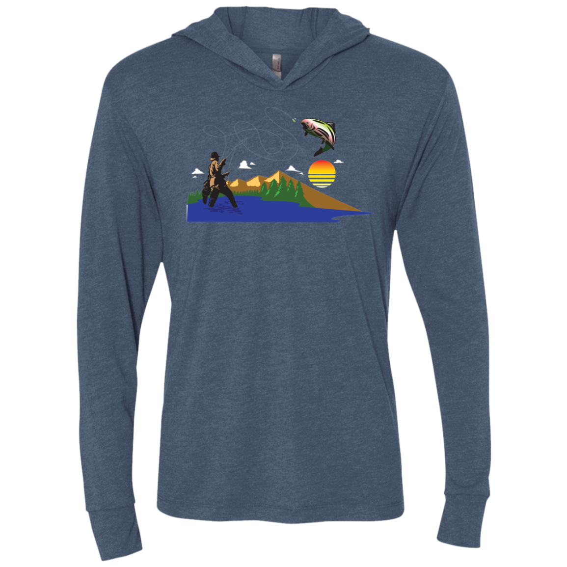 NL6021 Next Level Unisex Triblend LS Hooded T-Shirt F2