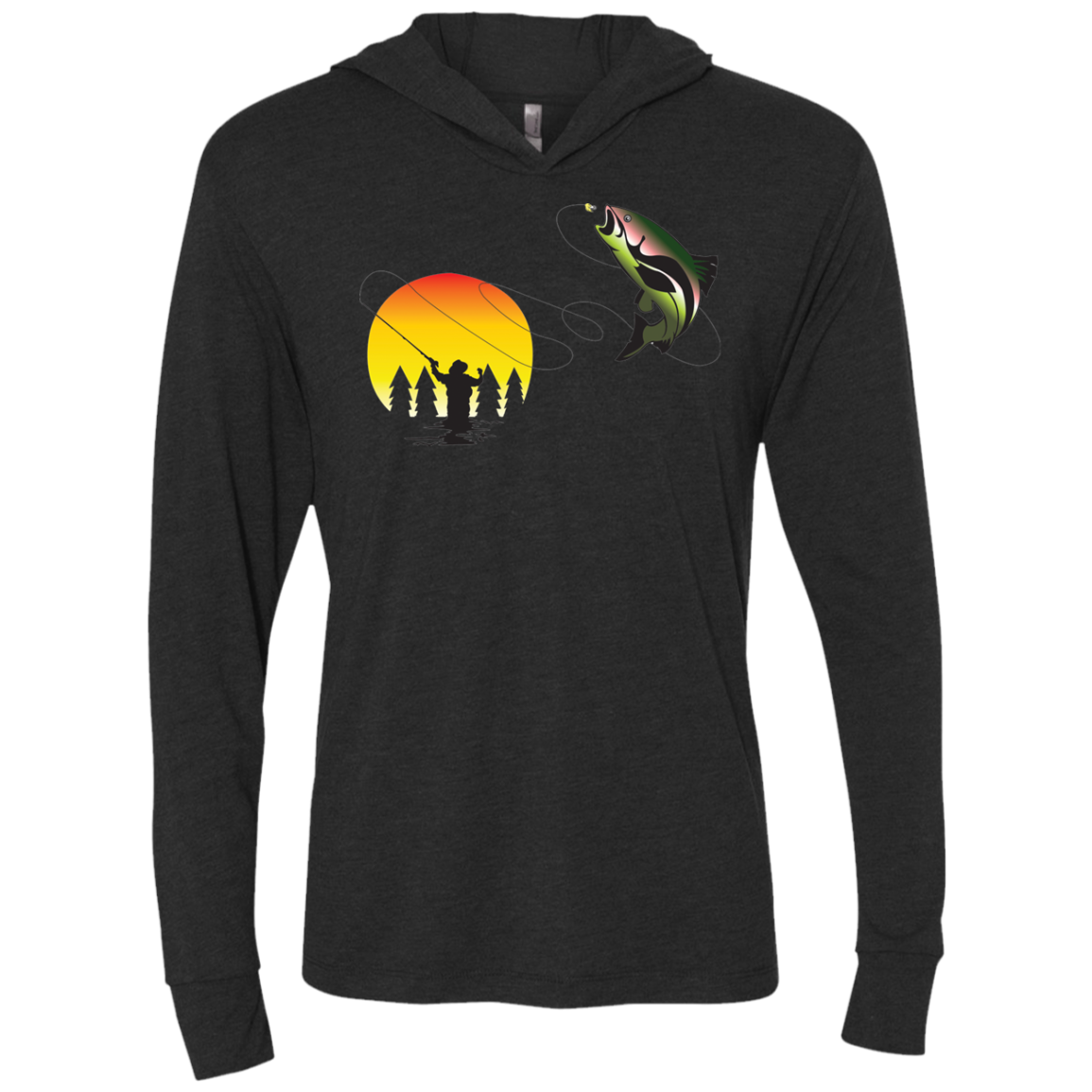 NL6021 Next Level Unisex Triblend LS Hooded T-Shirt F1