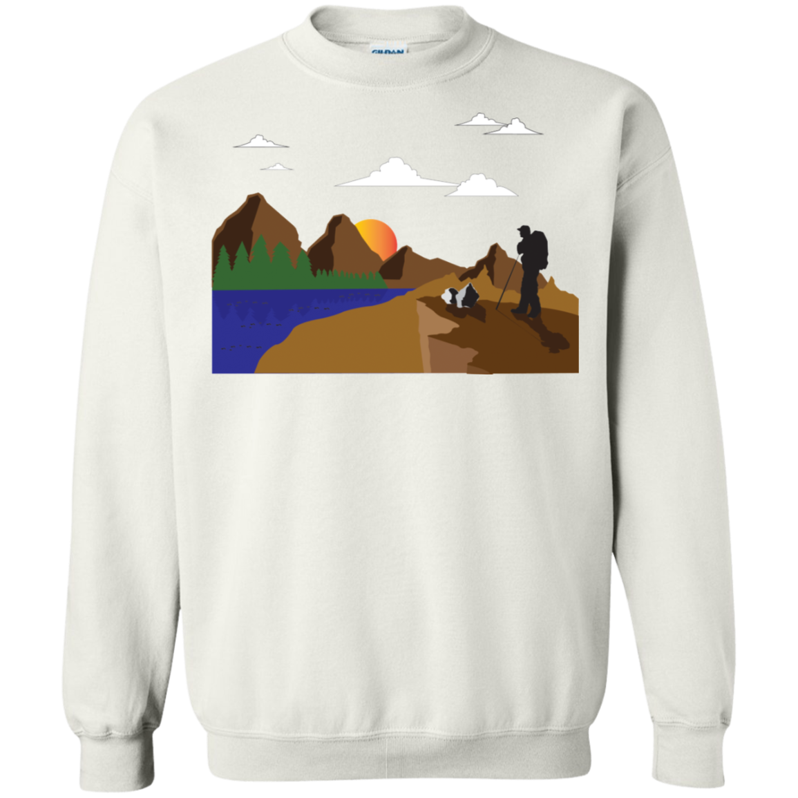 G180 Gildan Crewneck Pullover Sweatshirt  8 oz. Hiking