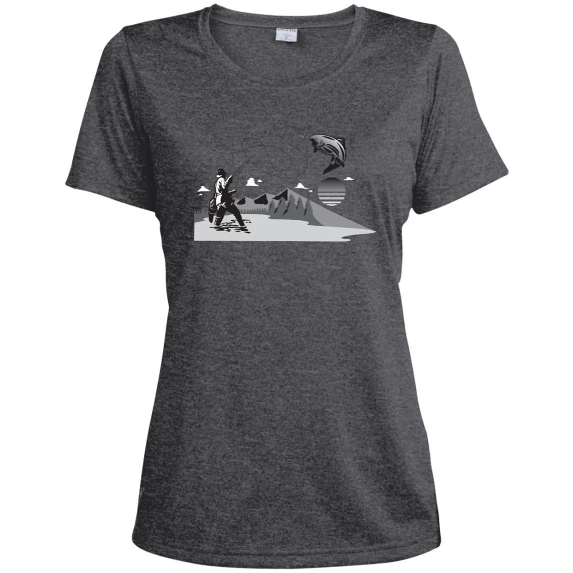 LST360 Sport-Tek Ladies' Heather Dri-Fit Moisture-Wicking T-Shirt F2