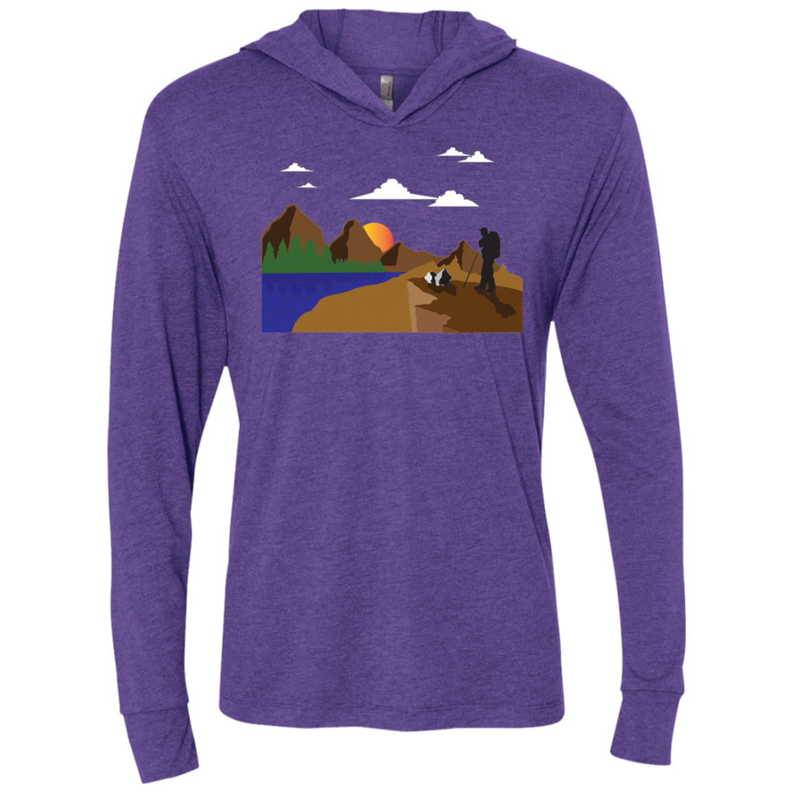 NL6021 Next Level Unisex Triblend LS Hooded T-Shirt