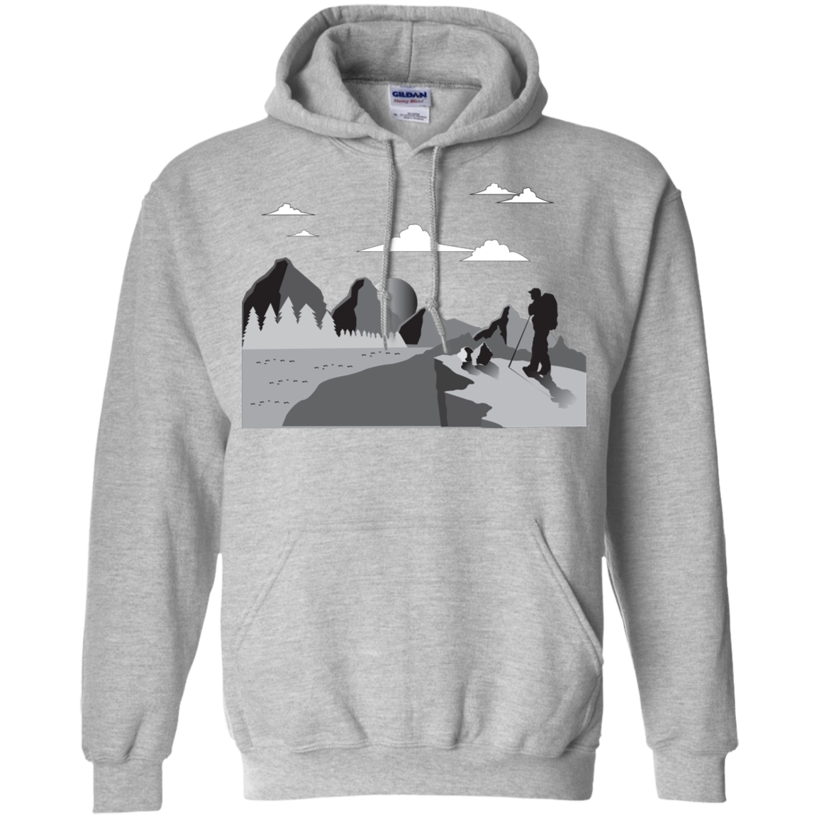 G185 Gildan Pullover Hoodie 8 oz. Hiking