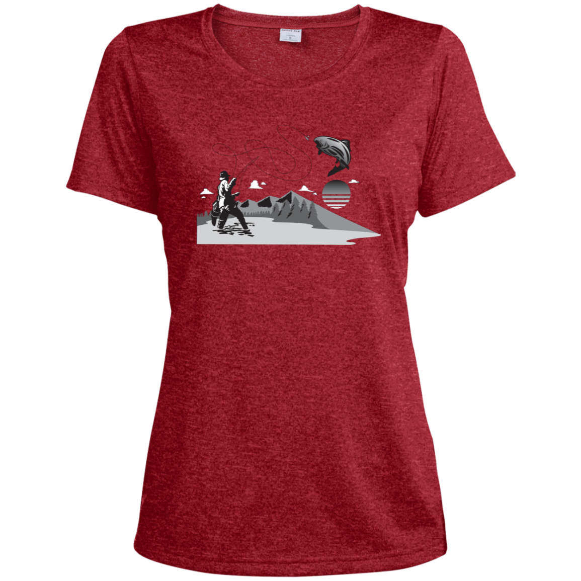 LST360 Sport-Tek Ladies' Heather Dri-Fit Moisture-Wicking T-Shirt F2