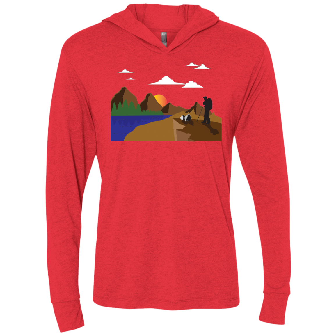 NL6021 Next Level Unisex Triblend LS Hooded T-Shirt