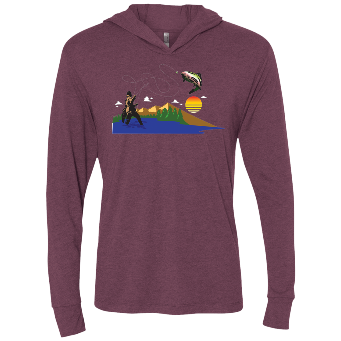 NL6021 Next Level Unisex Triblend LS Hooded T-Shirt F2