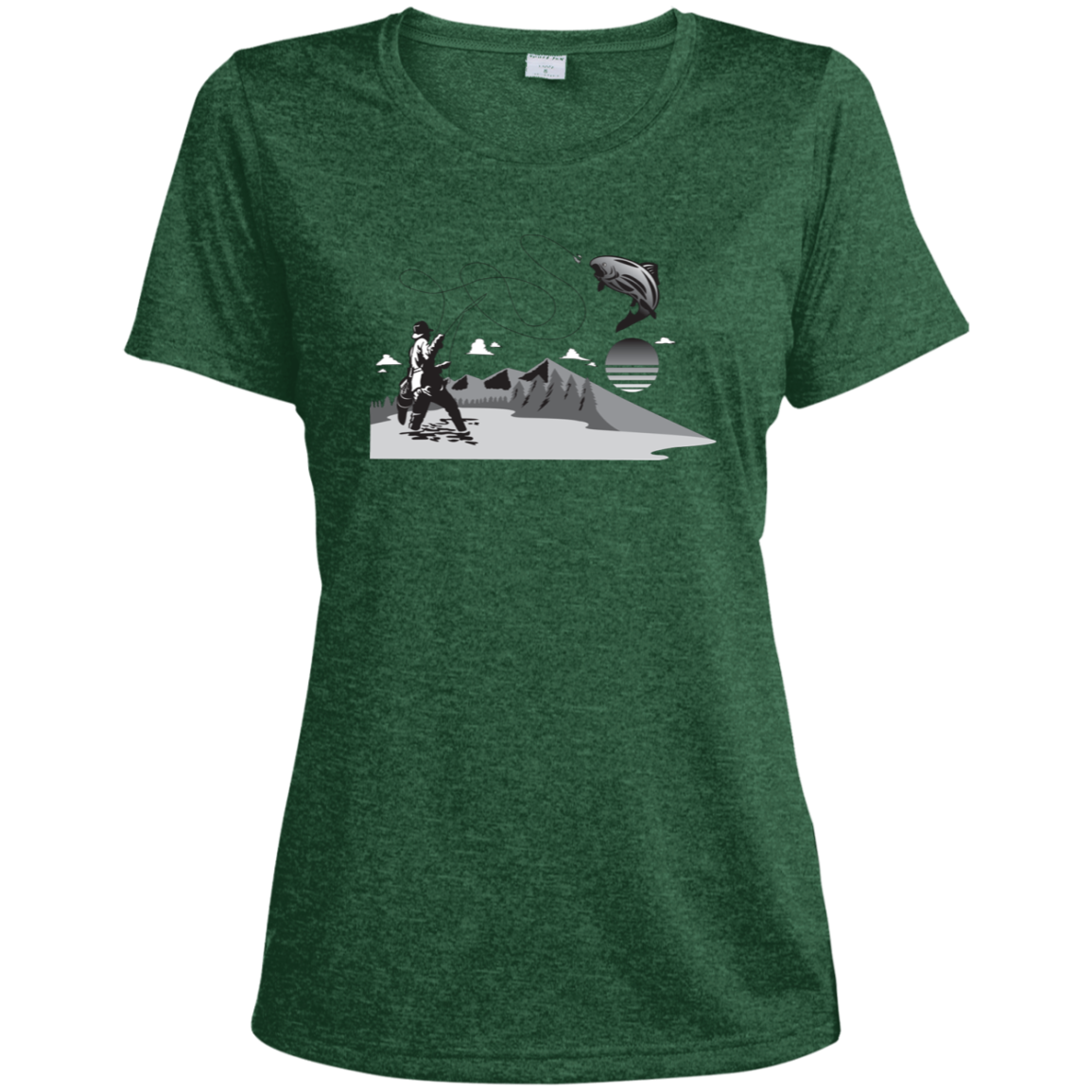 LST360 Sport-Tek Ladies' Heather Dri-Fit Moisture-Wicking T-Shirt F2