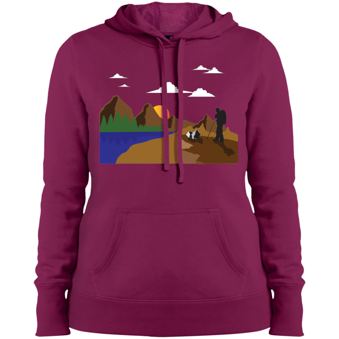 LST254 Sport-Tek Ladies' Pullover Hooded Sweatshirt Hiking