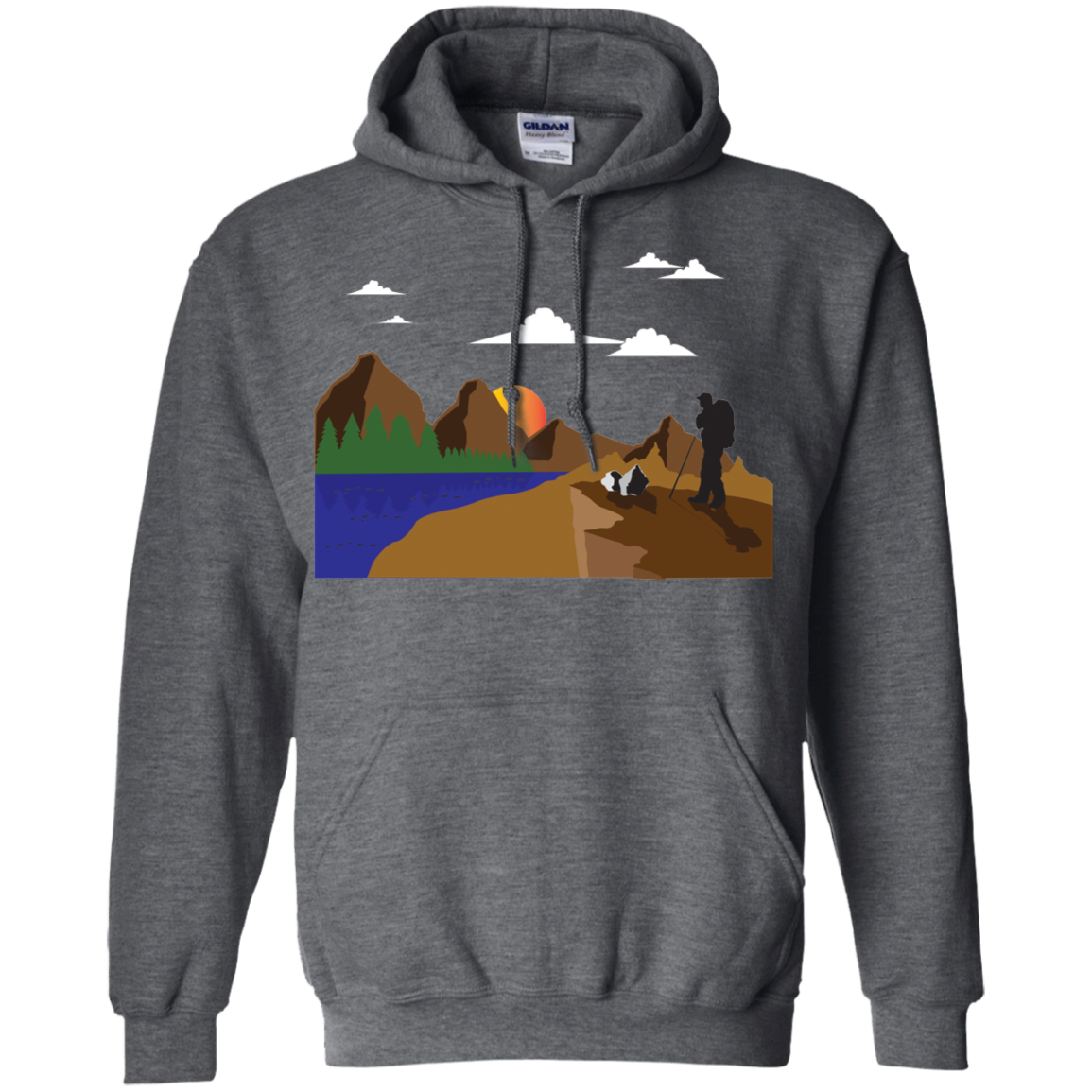 G185 Gildan Pullover Hoodie 8 oz. Hiking