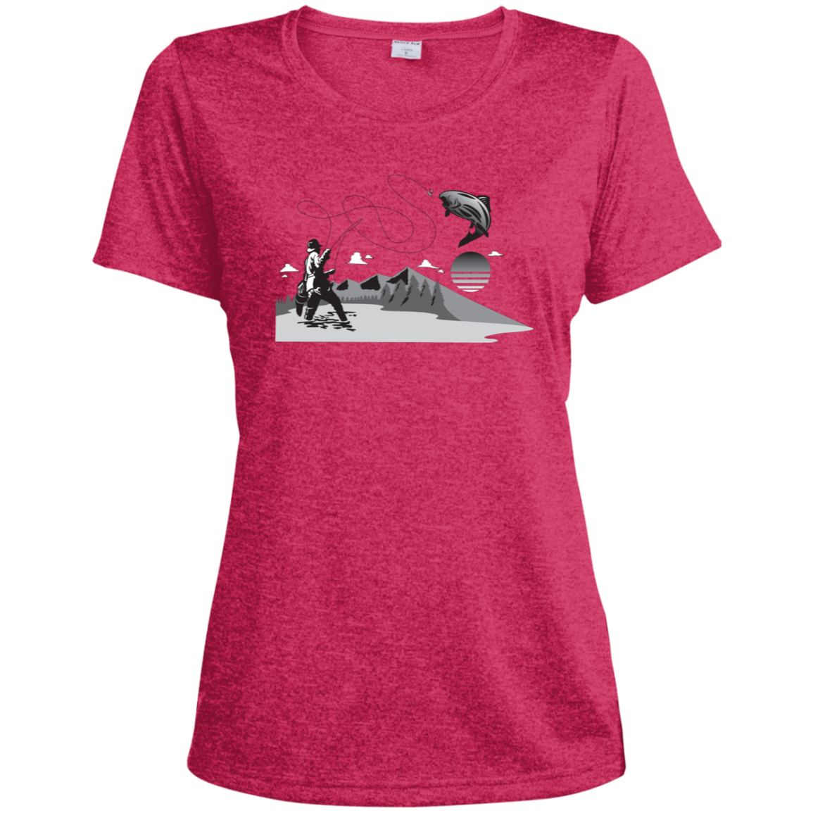 LST360 Sport-Tek Ladies' Heather Dri-Fit Moisture-Wicking T-Shirt F2