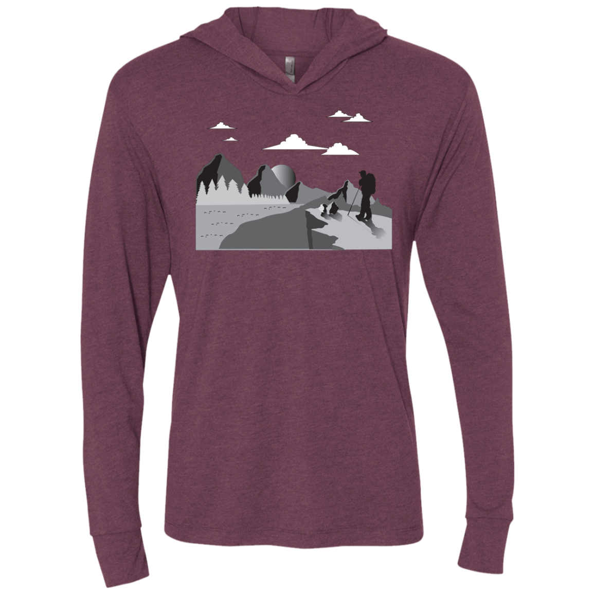 NL6021 Next Level Unisex Triblend LS Hooded T-Shirt Hiking