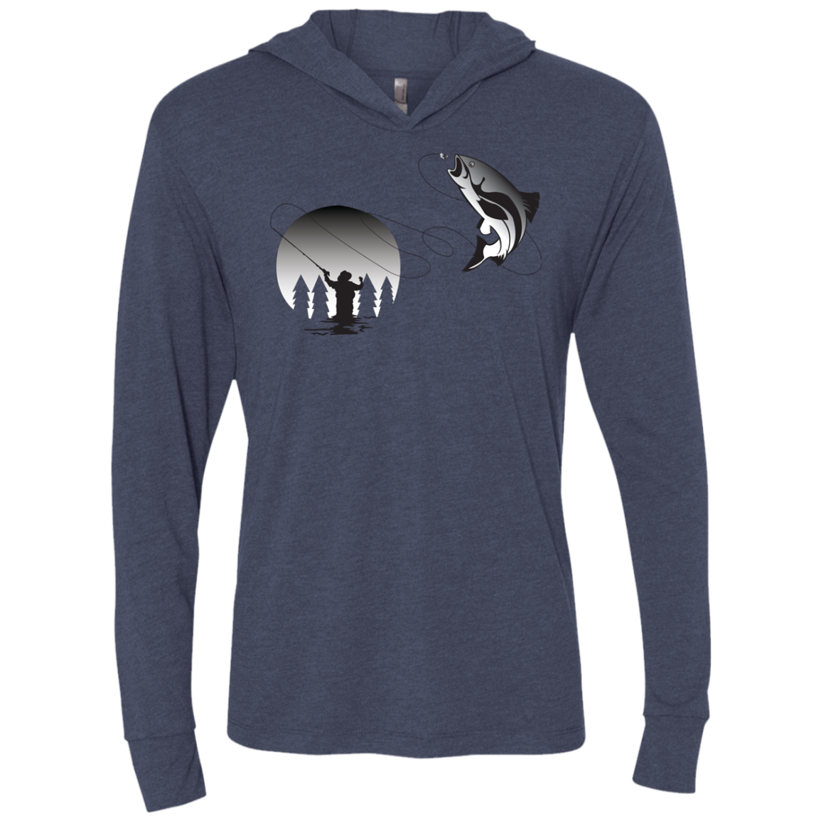 NL6021 Next Level Unisex Triblend LS Hooded T-Shirt F1