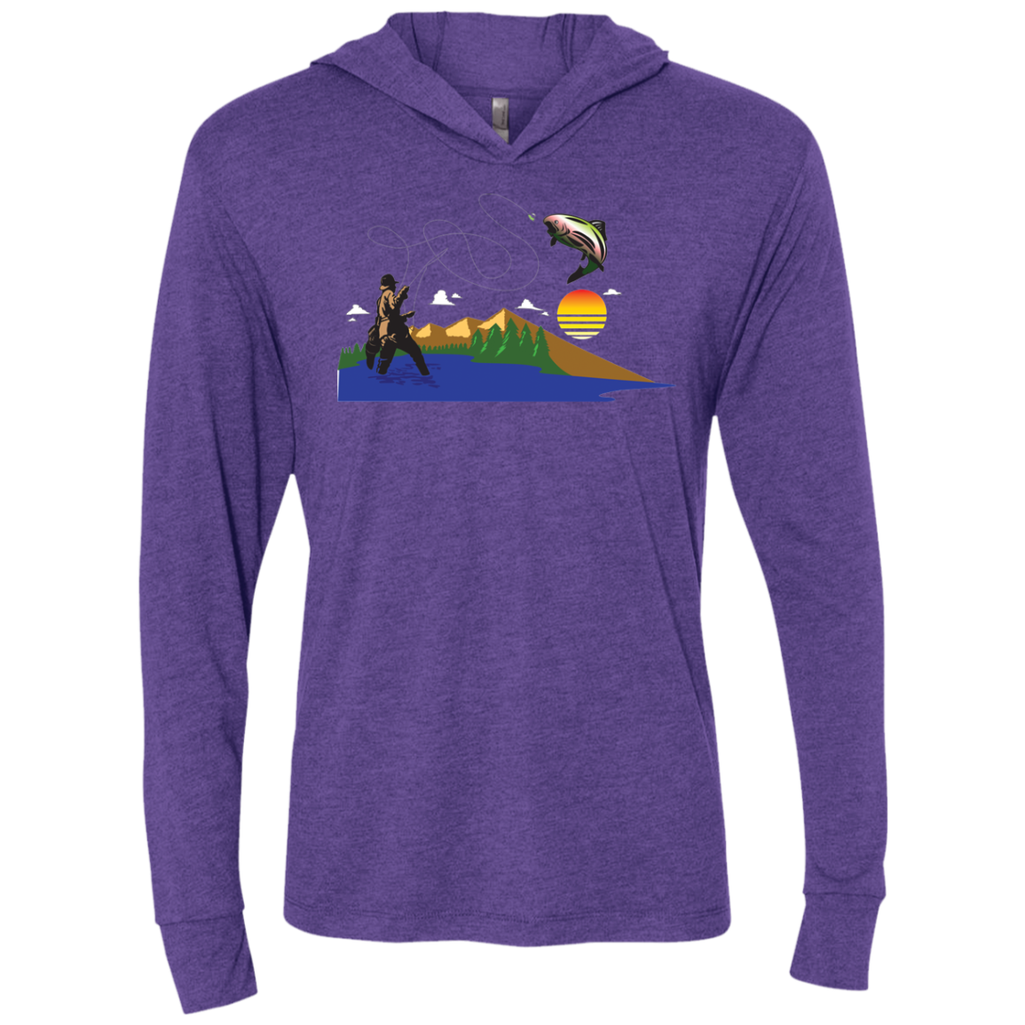 NL6021 Next Level Unisex Triblend LS Hooded T-Shirt F2