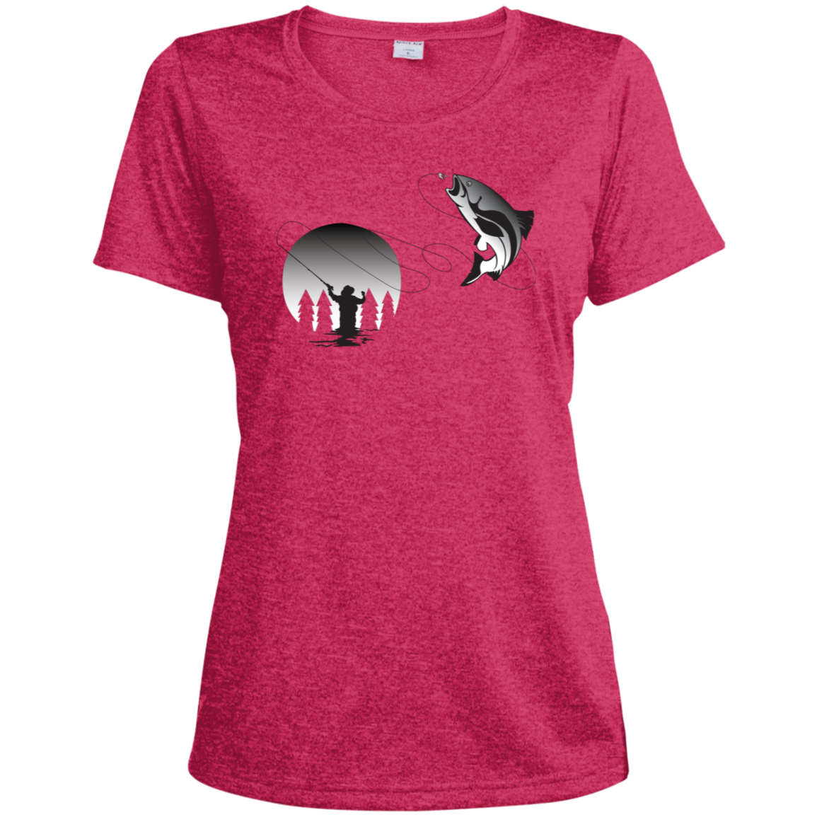 LST360 Sport-Tek Ladies' Heather Dri-Fit Moisture-Wicking T-Shirt F1