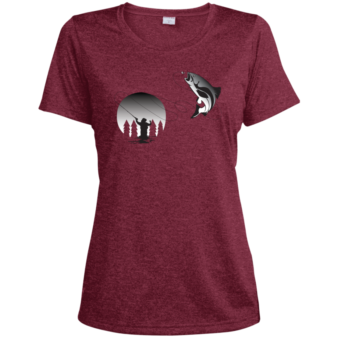 LST360 Sport-Tek Ladies' Heather Dri-Fit Moisture-Wicking T-Shirt F1