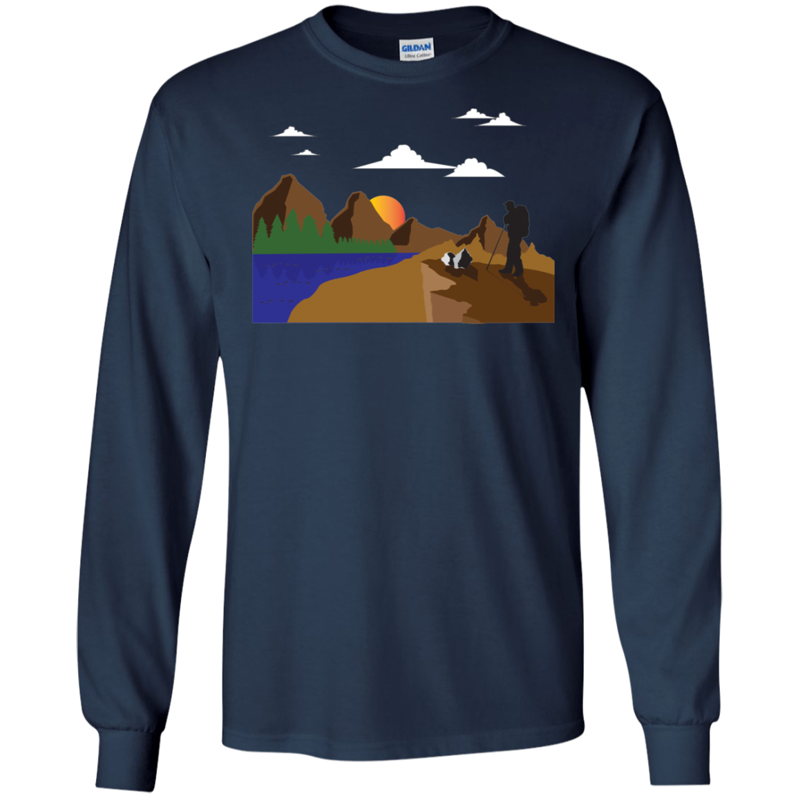 G240 Gildan LS Ultra Cotton T-Shirt Hiking