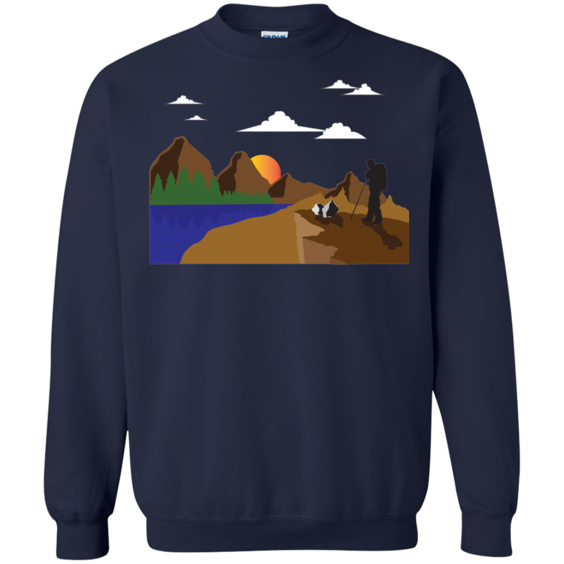 G180 Gildan Crewneck Pullover Sweatshirt  8 oz. Hiking