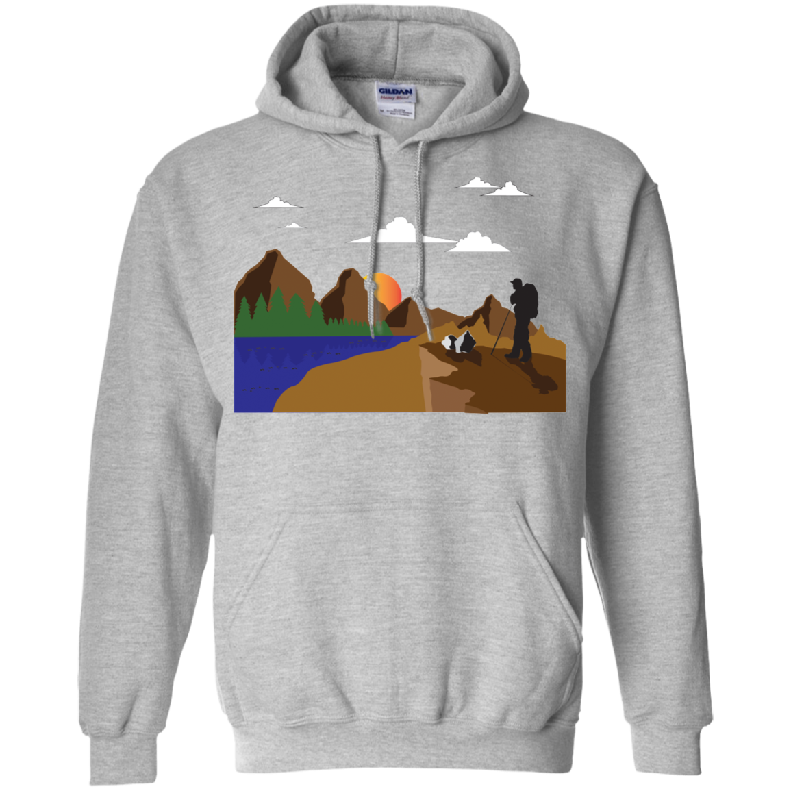G185 Gildan Pullover Hoodie 8 oz. Hiking