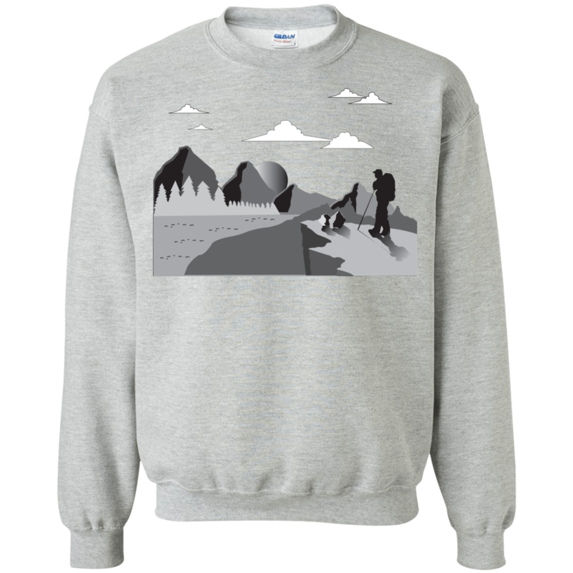 G180 Gildan Crewneck Pullover Sweatshirt  8 oz. Hiking