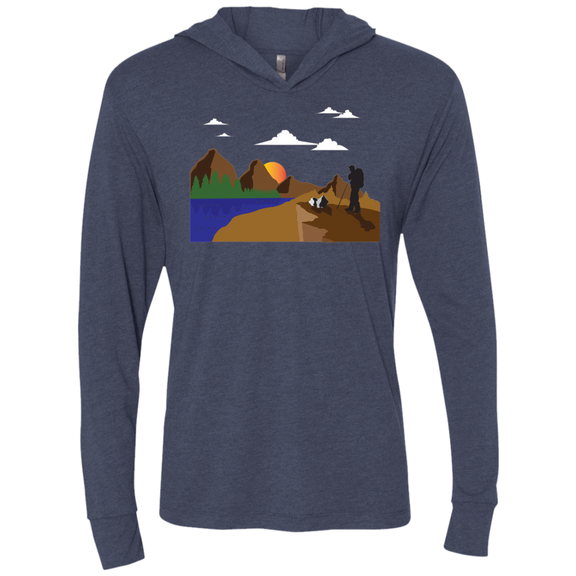 NL6021 Next Level Unisex Triblend LS Hooded T-Shirt