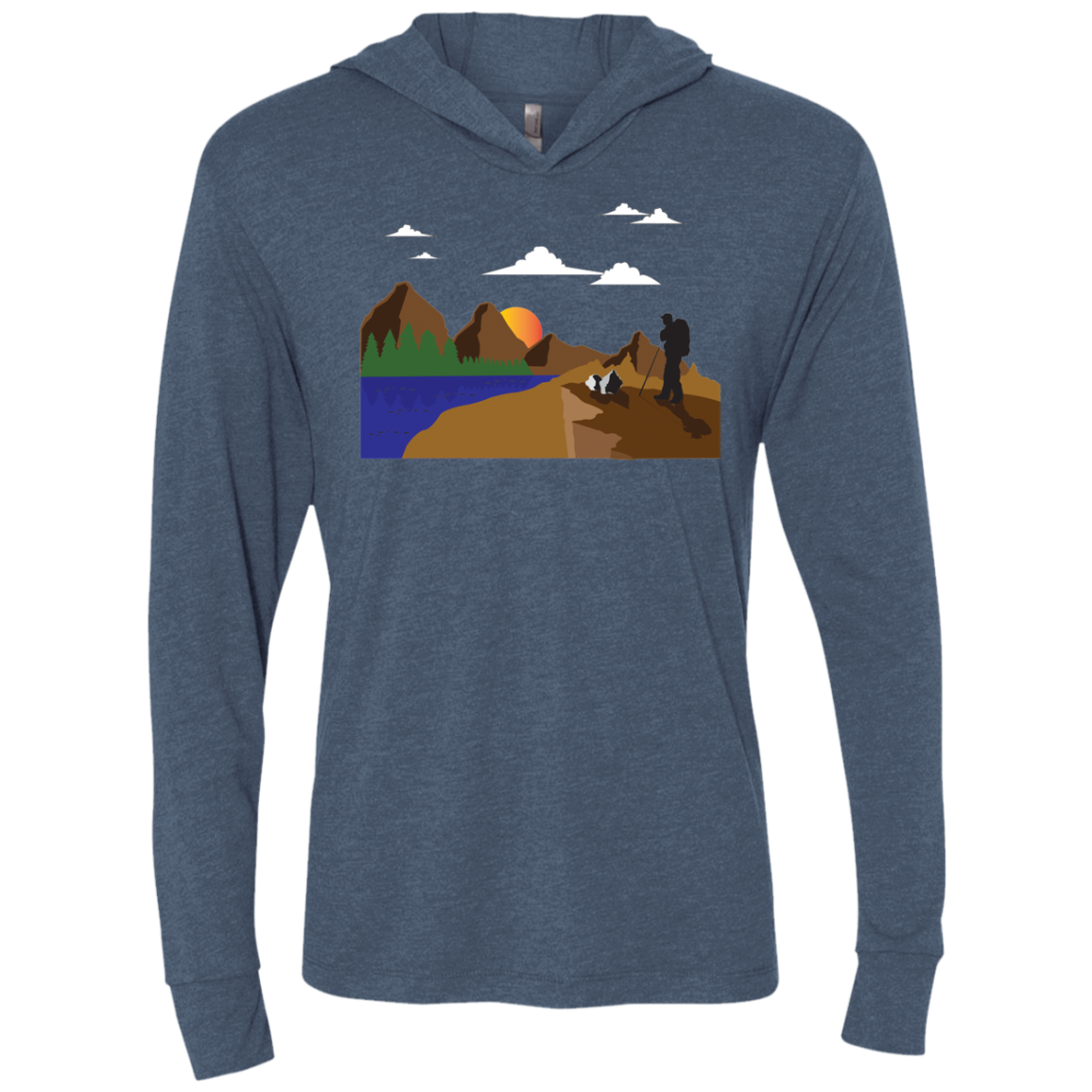 NL6021 Next Level Unisex Triblend LS Hooded T-Shirt