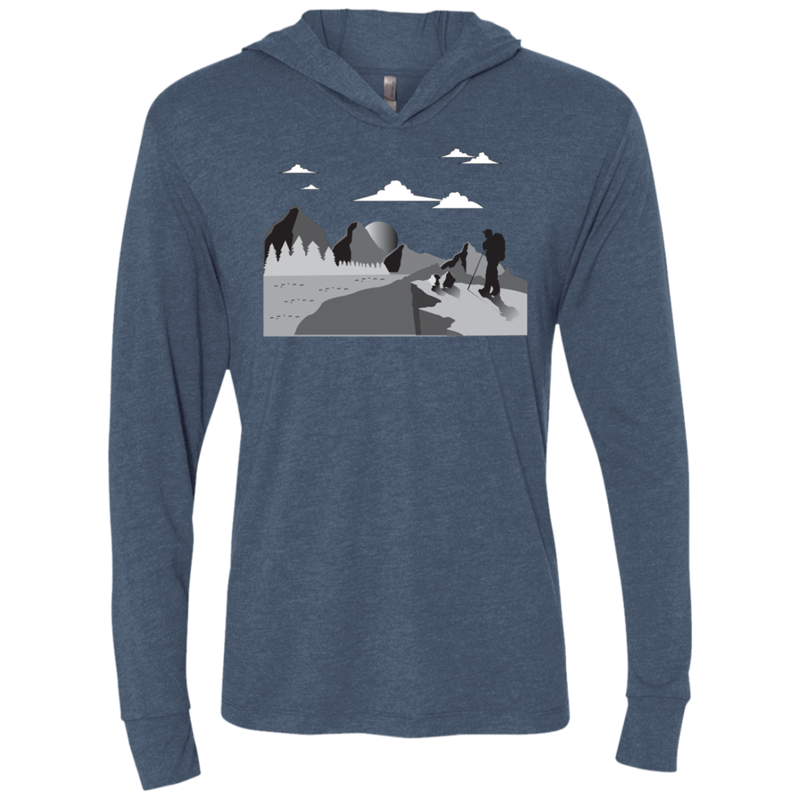 NL6021 Next Level Unisex Triblend LS Hooded T-Shirt Hiking