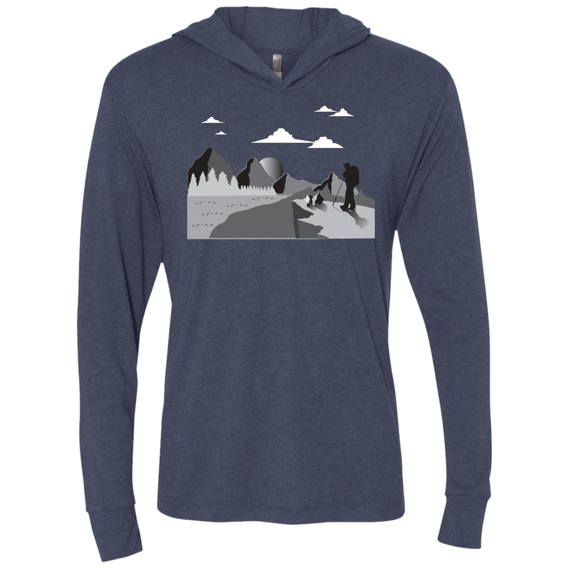 NL6021 Next Level Unisex Triblend LS Hooded T-Shirt Hiking