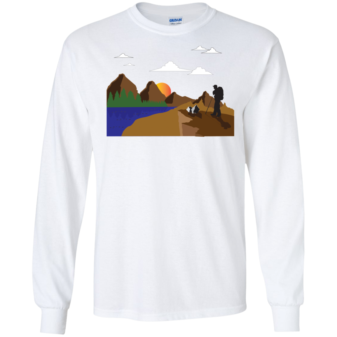 G240 Gildan LS Ultra Cotton T-Shirt Hiking