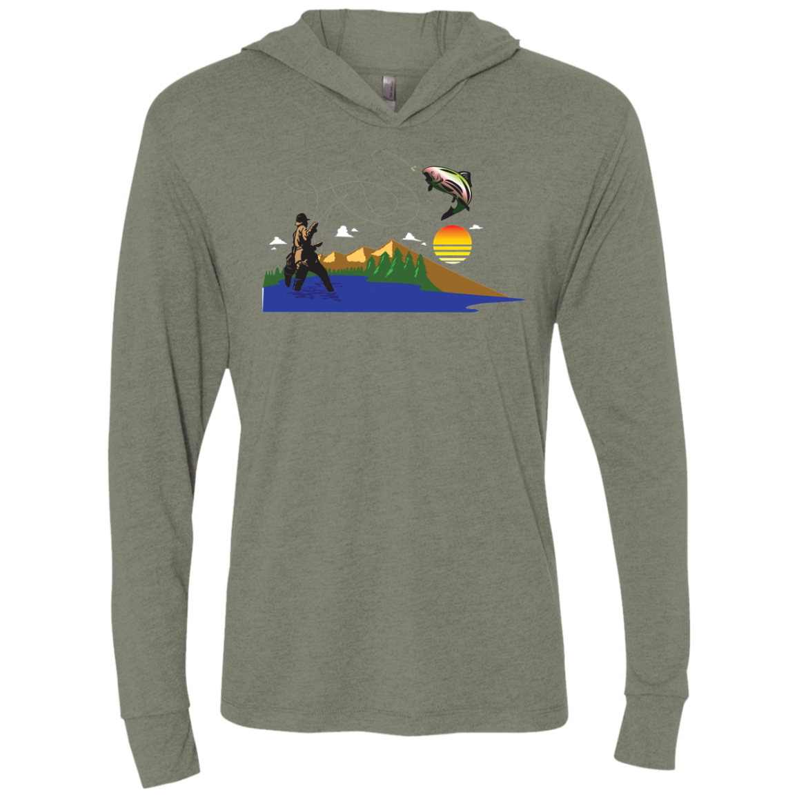 NL6021 Next Level Unisex Triblend LS Hooded T-Shirt F2