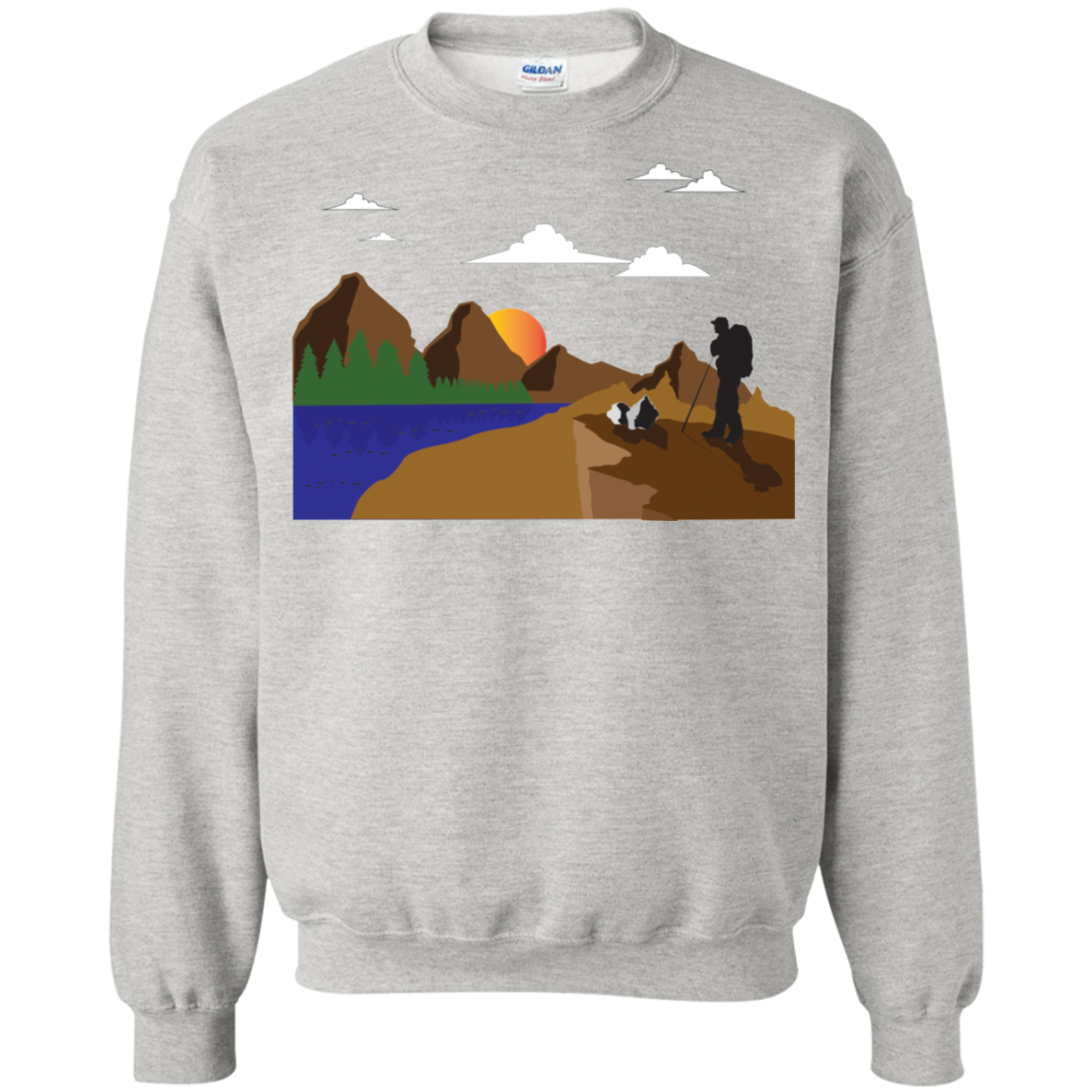 G180 Gildan Crewneck Pullover Sweatshirt  8 oz. Hiking