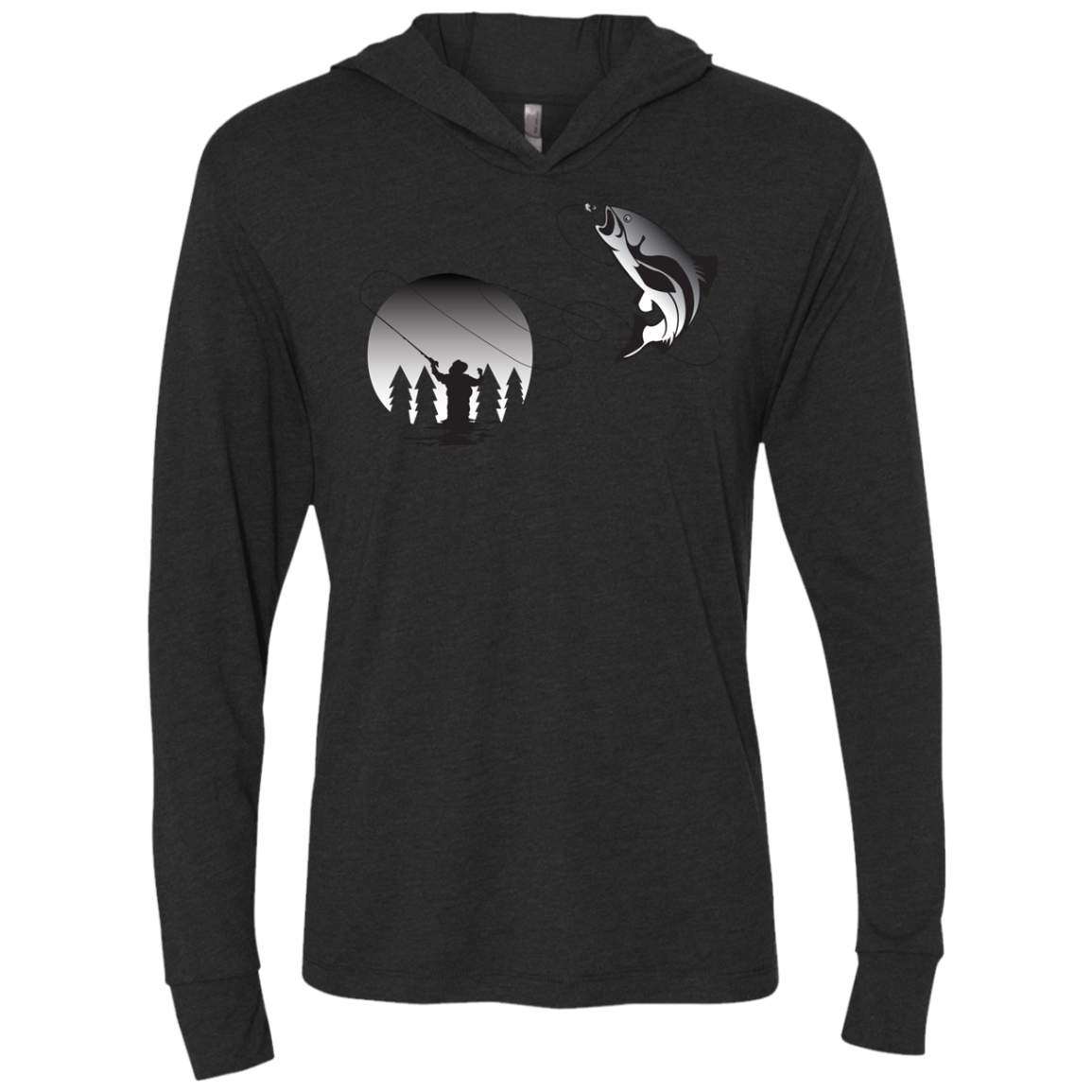 NL6021 Next Level Unisex Triblend LS Hooded T-Shirt F1