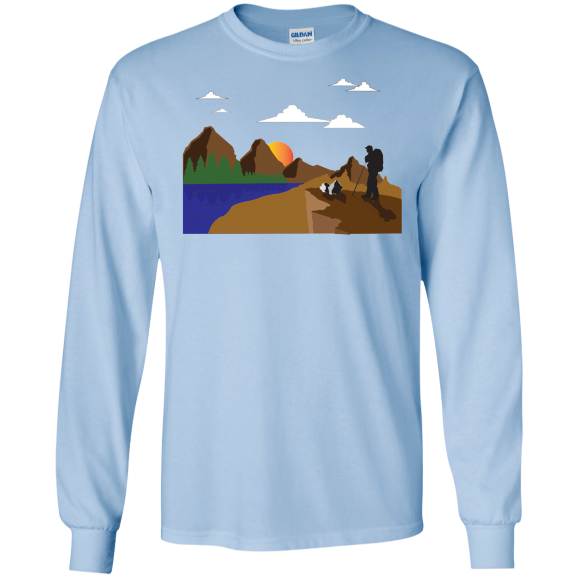 G240 Gildan LS Ultra Cotton T-Shirt Hiking