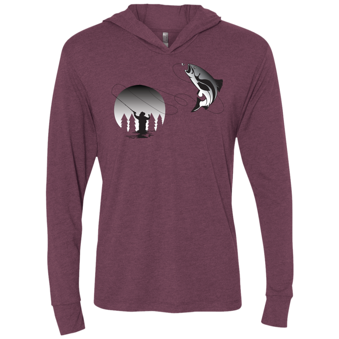 NL6021 Next Level Unisex Triblend LS Hooded T-Shirt F1