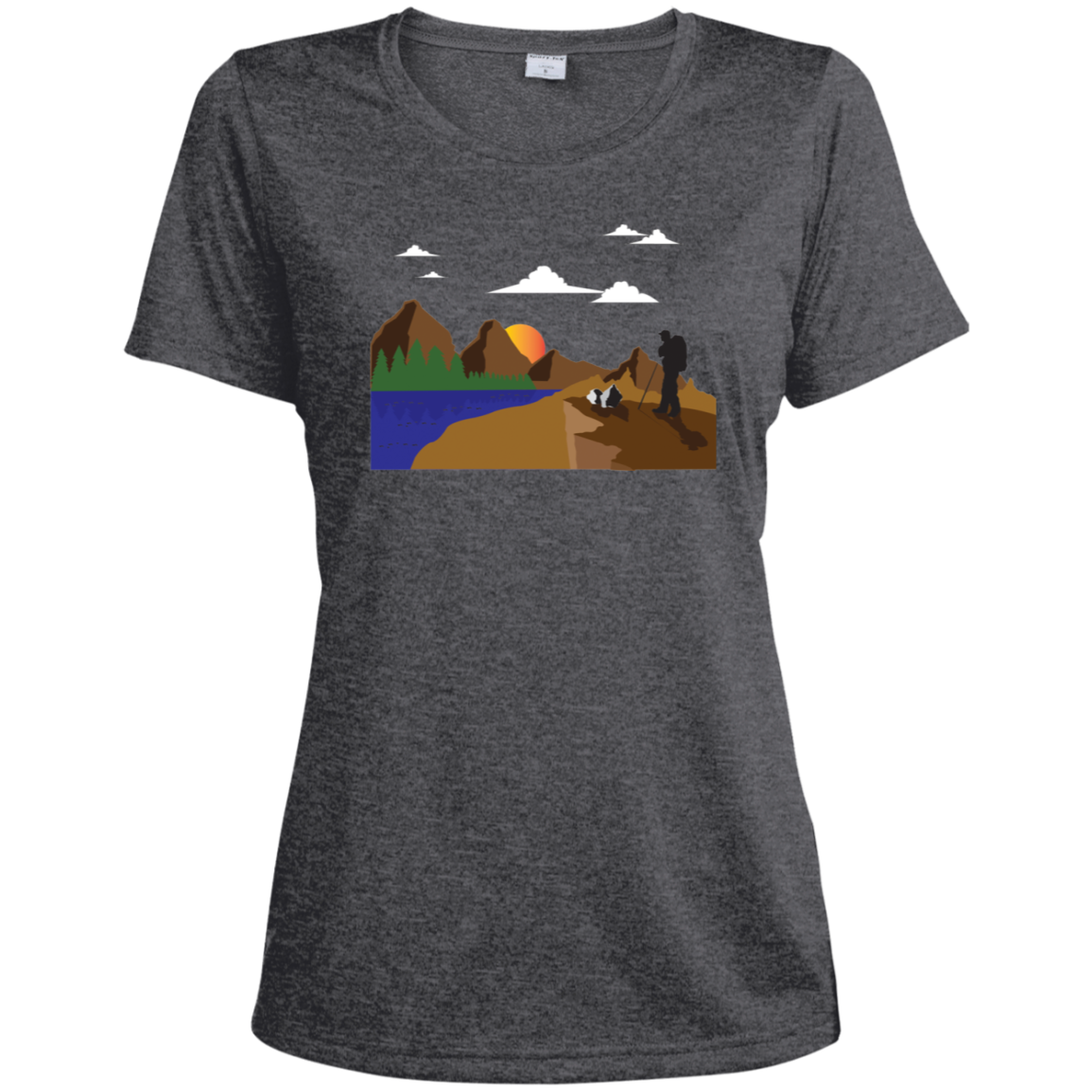 LST360 Sport-Tek Ladies' Heather Dri-Fit Moisture-Wicking T-Shirt Hiking