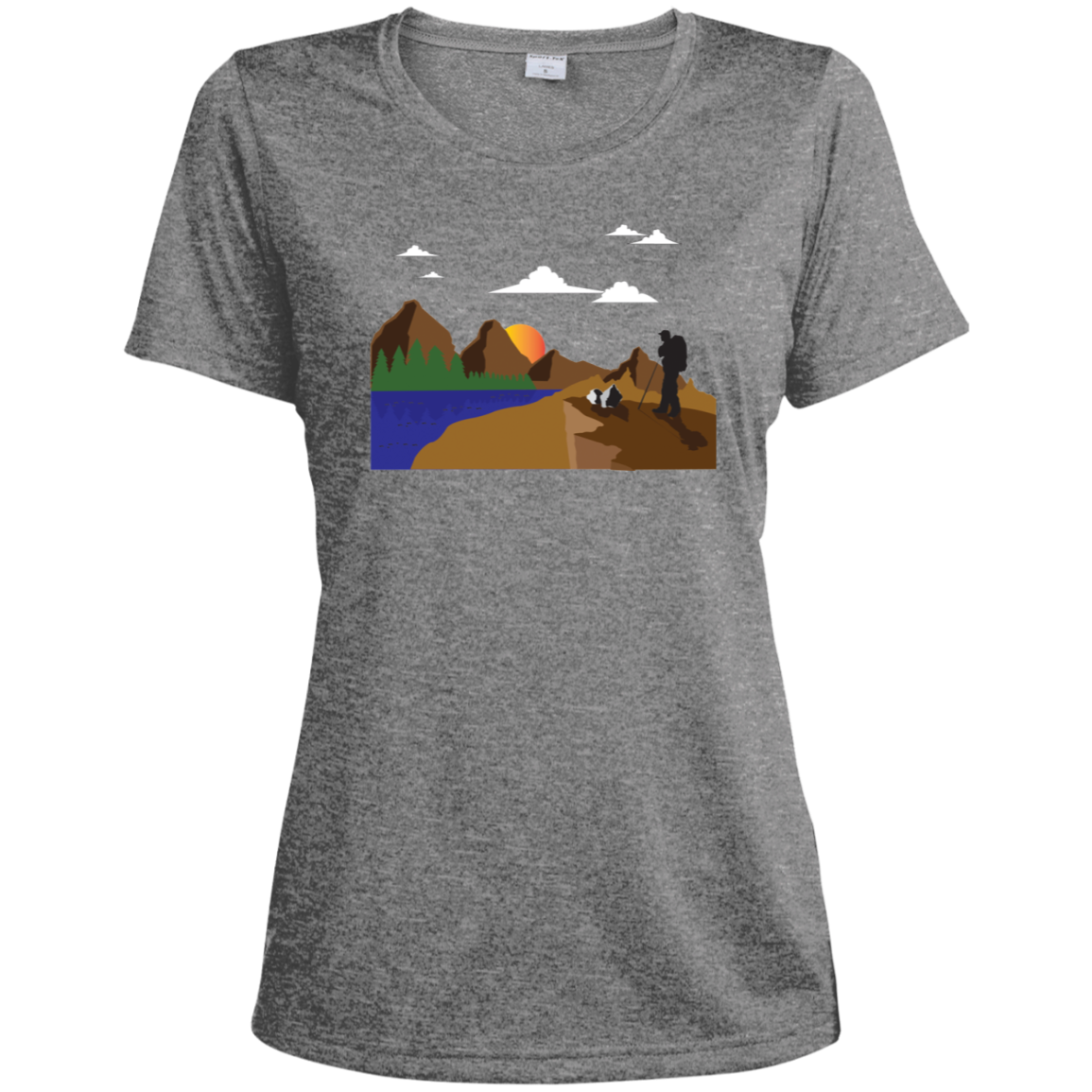 LST360 Sport-Tek Ladies' Heather Dri-Fit Moisture-Wicking T-Shirt Hiking