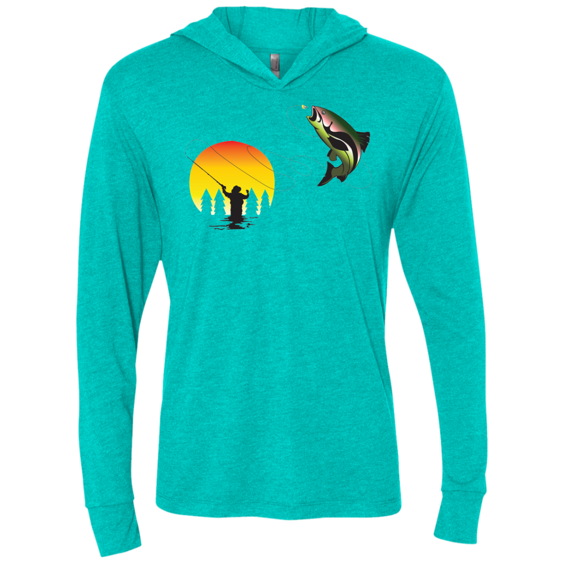 NL6021 Next Level Unisex Triblend LS Hooded T-Shirt F1