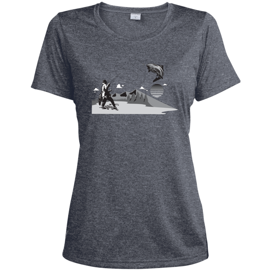 LST360 Sport-Tek Ladies' Heather Dri-Fit Moisture-Wicking T-Shirt F2