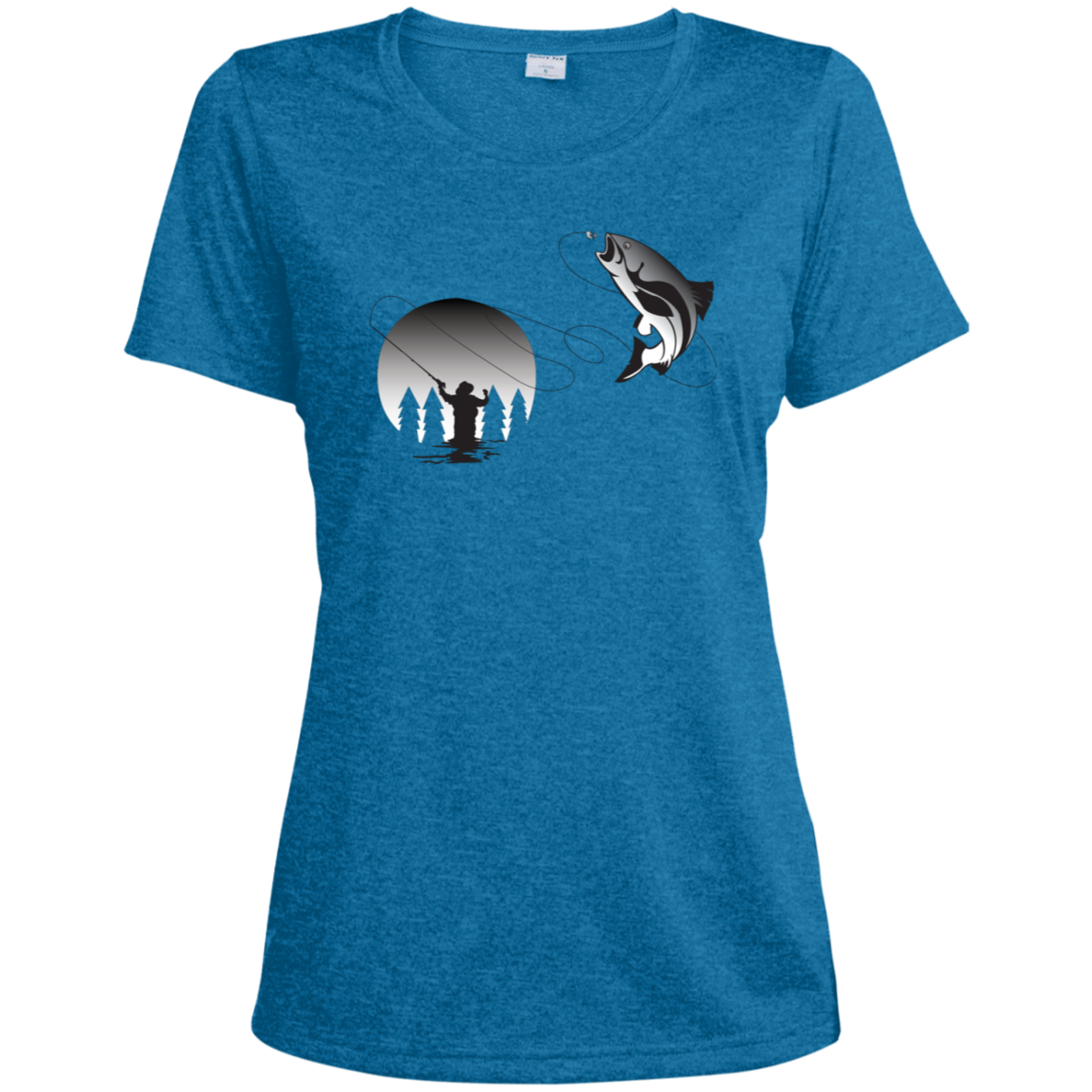 LST360 Sport-Tek Ladies' Heather Dri-Fit Moisture-Wicking T-Shirt F1