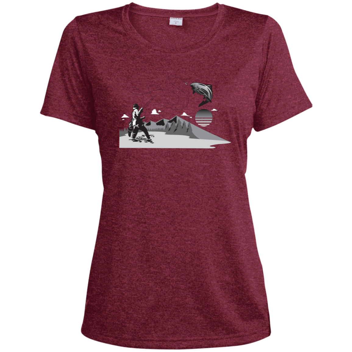 LST360 Sport-Tek Ladies' Heather Dri-Fit Moisture-Wicking T-Shirt F2