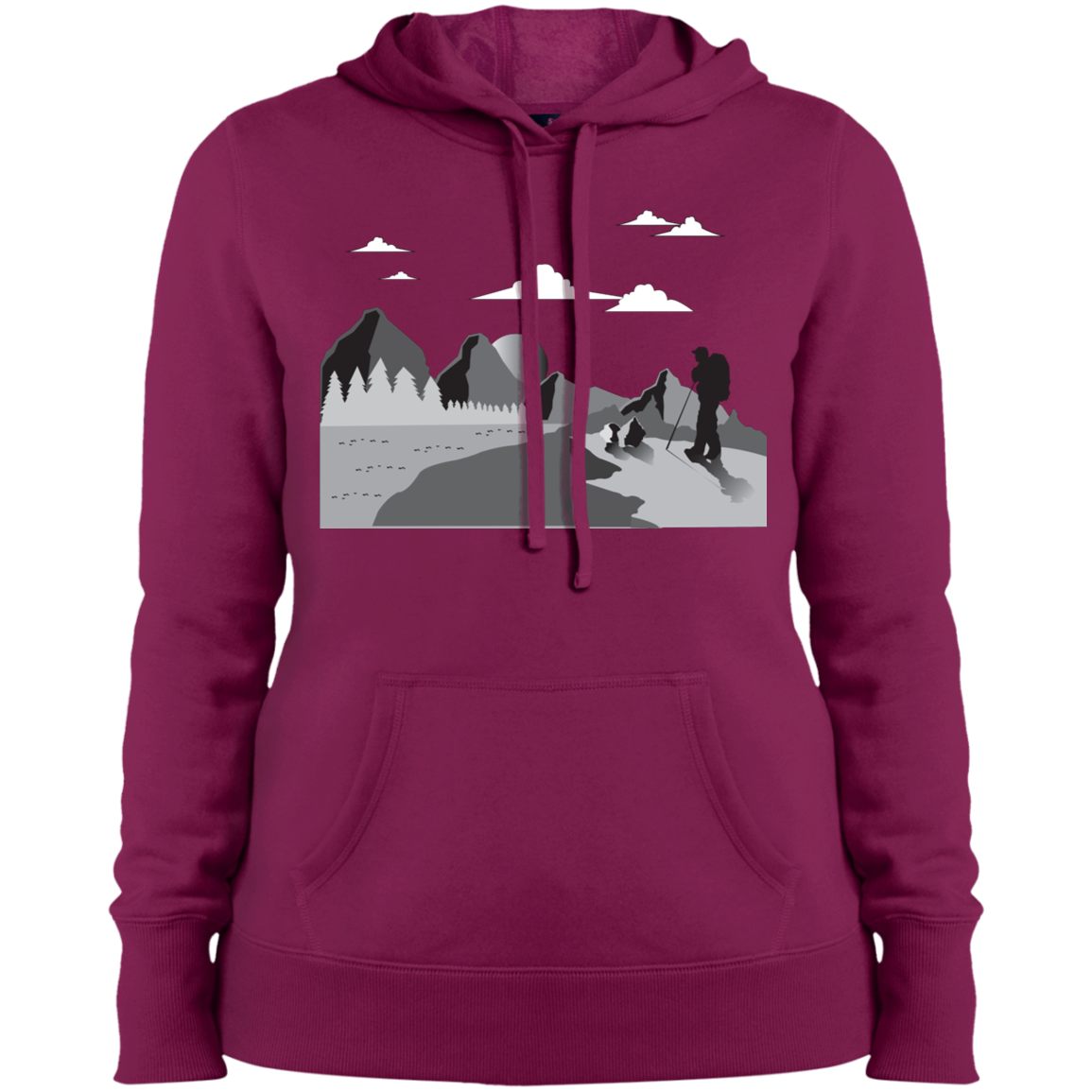 LST254 Sport-Tek Ladies' Pullover Hooded Sweatshirt Hiking