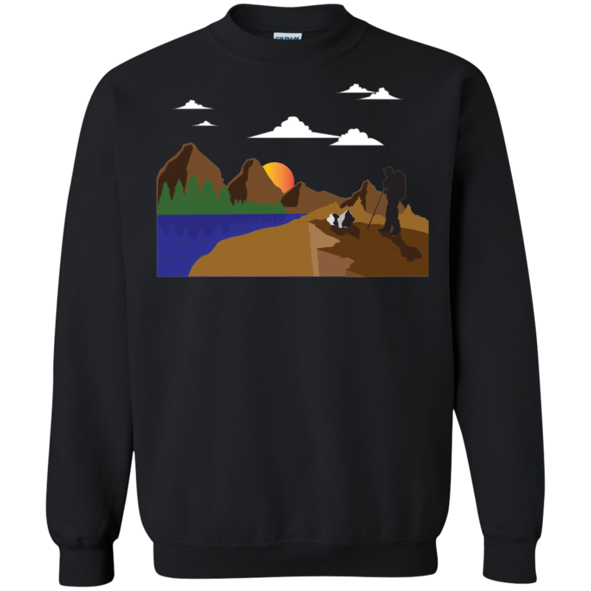 G180 Gildan Crewneck Pullover Sweatshirt  8 oz. Hiking