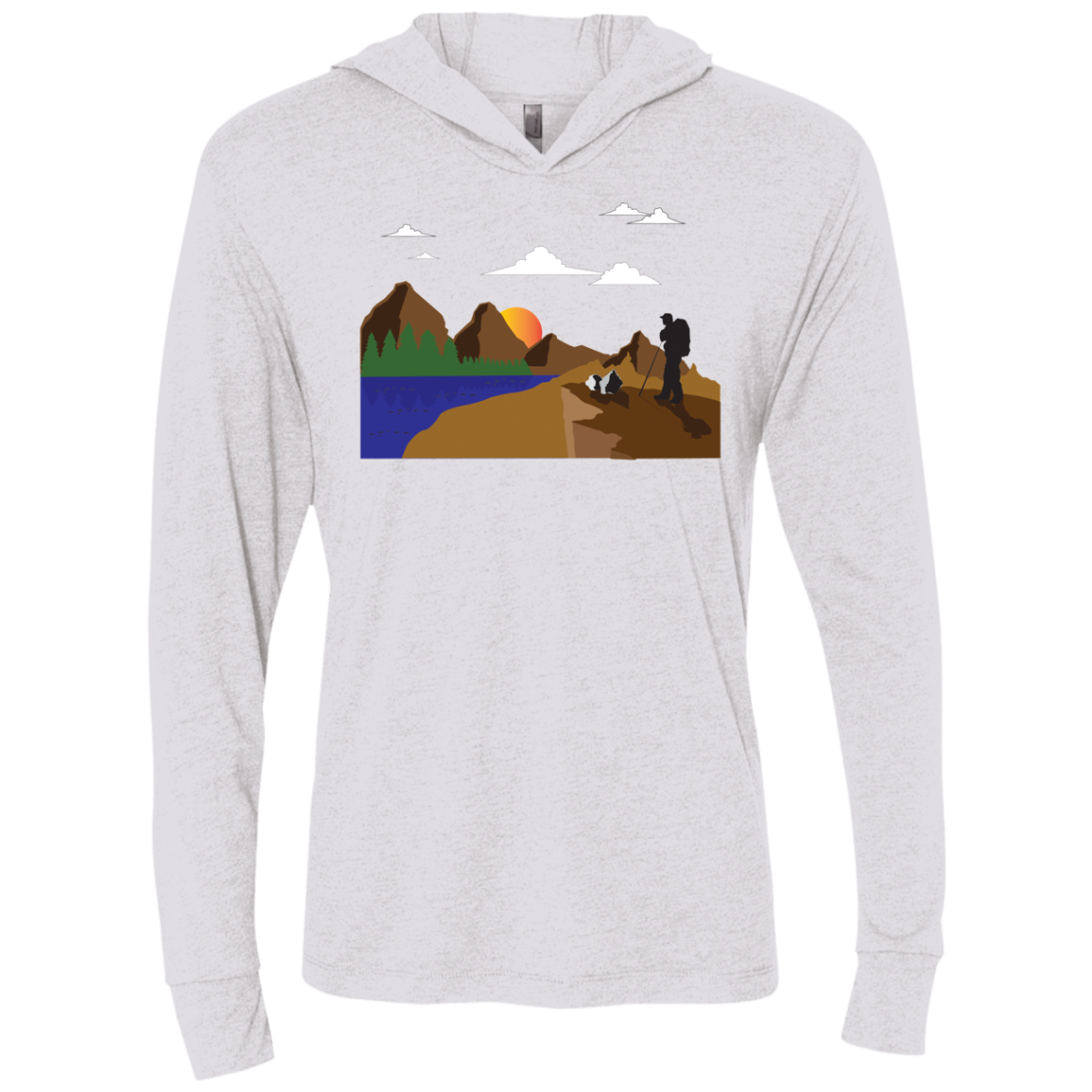 NL6021 Next Level Unisex Triblend LS Hooded T-Shirt