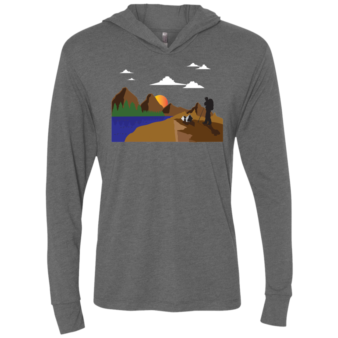 NL6021 Next Level Unisex Triblend LS Hooded T-Shirt