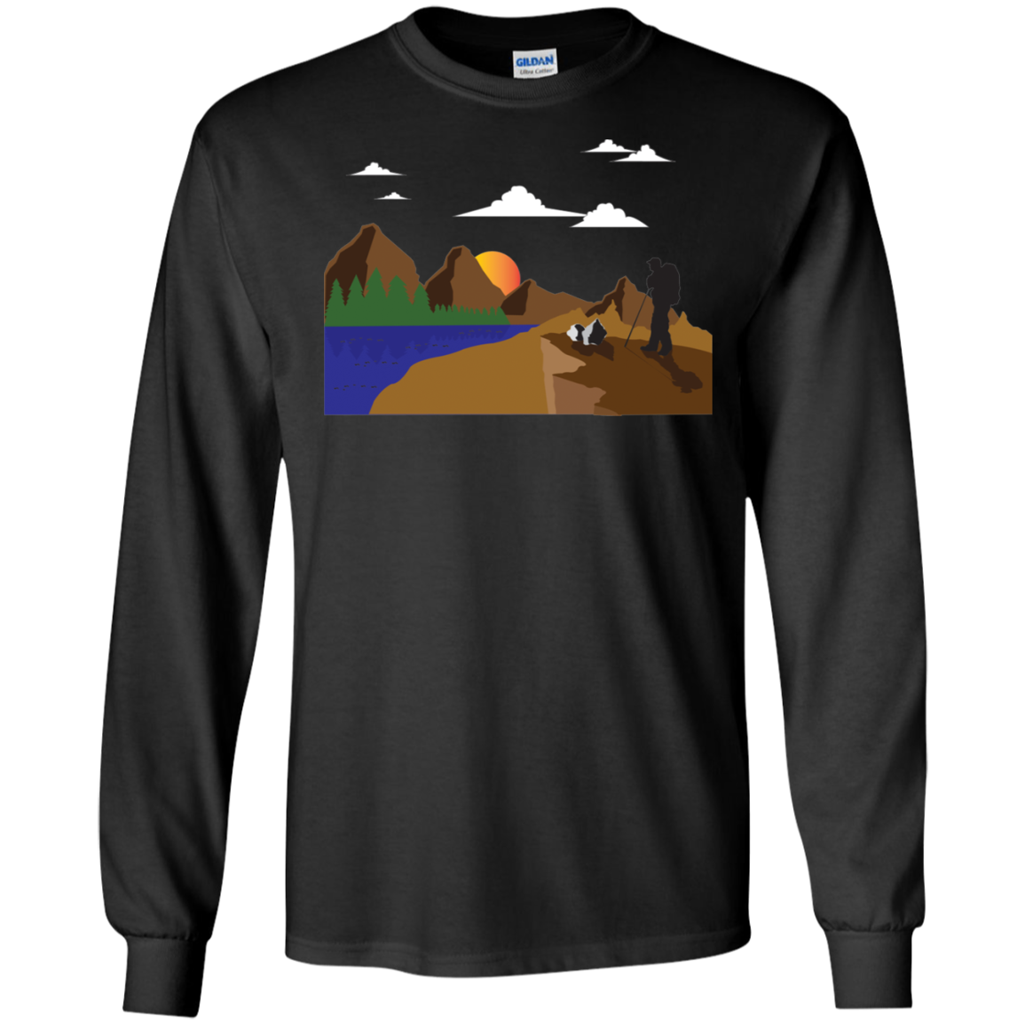 G240 Gildan LS Ultra Cotton T-Shirt Hiking