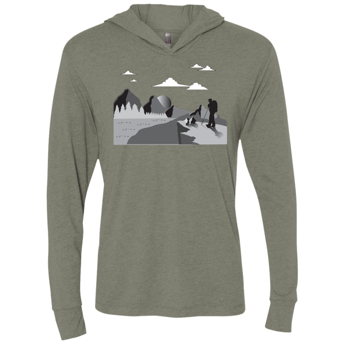 NL6021 Next Level Unisex Triblend LS Hooded T-Shirt Hiking